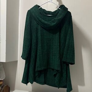 Women's Green Cowl-neck Blouse